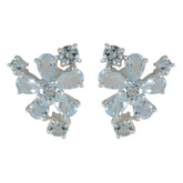 Genesis Blue Minimal Stud Earrings for Everyday Glam Blue Topaz Blue Stud
